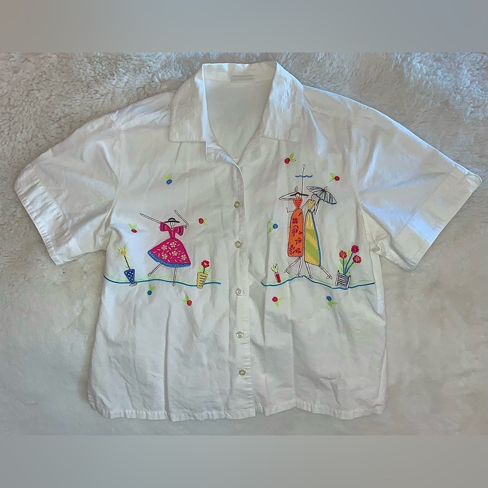 White Stag Women’s Vintage Embroidered Button Down